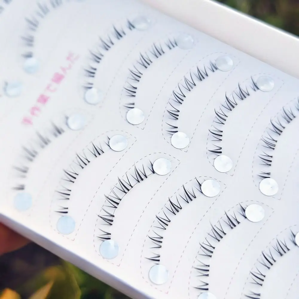 Clear Band Manga Anime False Lower Lashes Thick Wispy Soft Reusable Bottom Lash Clusters 5-7MM DIY Handmade Bottom Eyelashes