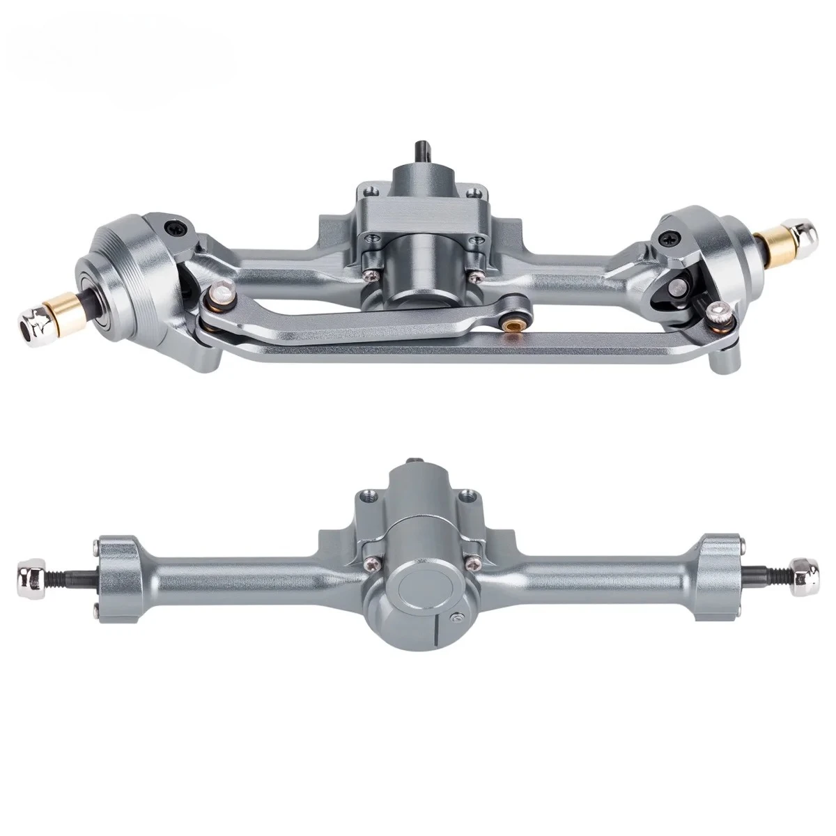 Aluminum Alloy Complete Front & Rear Axle +5mm Width for 1/30 RC Crawler Car Axial SCX30 Upgrade - view 3