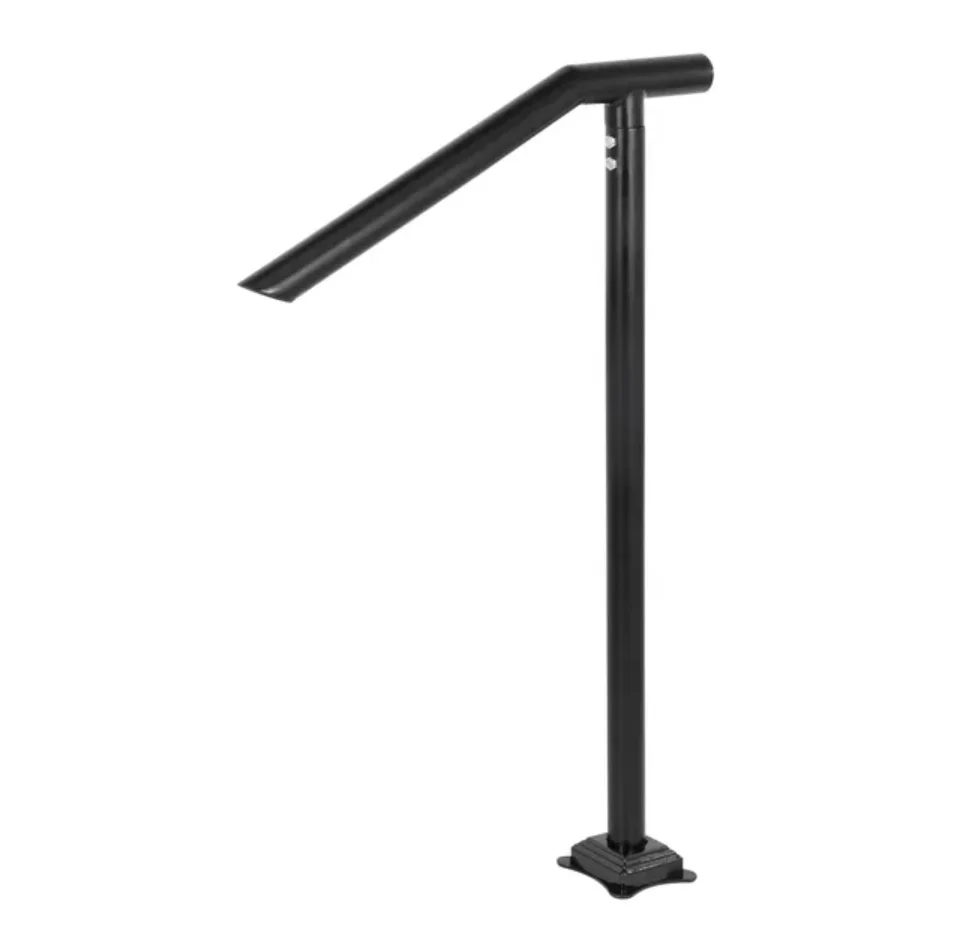 

VEVOR 3Ft Step Railing, Iron Stair Handrail Floor Mounted Sturdy Black Arched Handrails for Outdoor Indoor Steps Fits(2-3) Steps