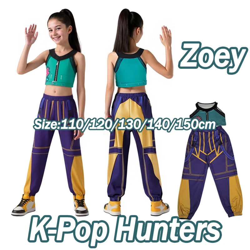 

For Children Zoey Mira Rumi 3D Print Cosplay Costume Halloween Carnival K-Pop Hunters Girl Group Idol Role Play Dress Up Outfit