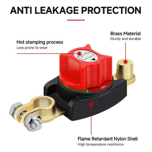 Imagen 2 del producto Interruptor de apagado de batería de poste superior de 12-48V, interruptor maestro de corte de energía de batería de encendido/apagado de 275A, aislador de desconexión para coche, vehículo, RV, barco