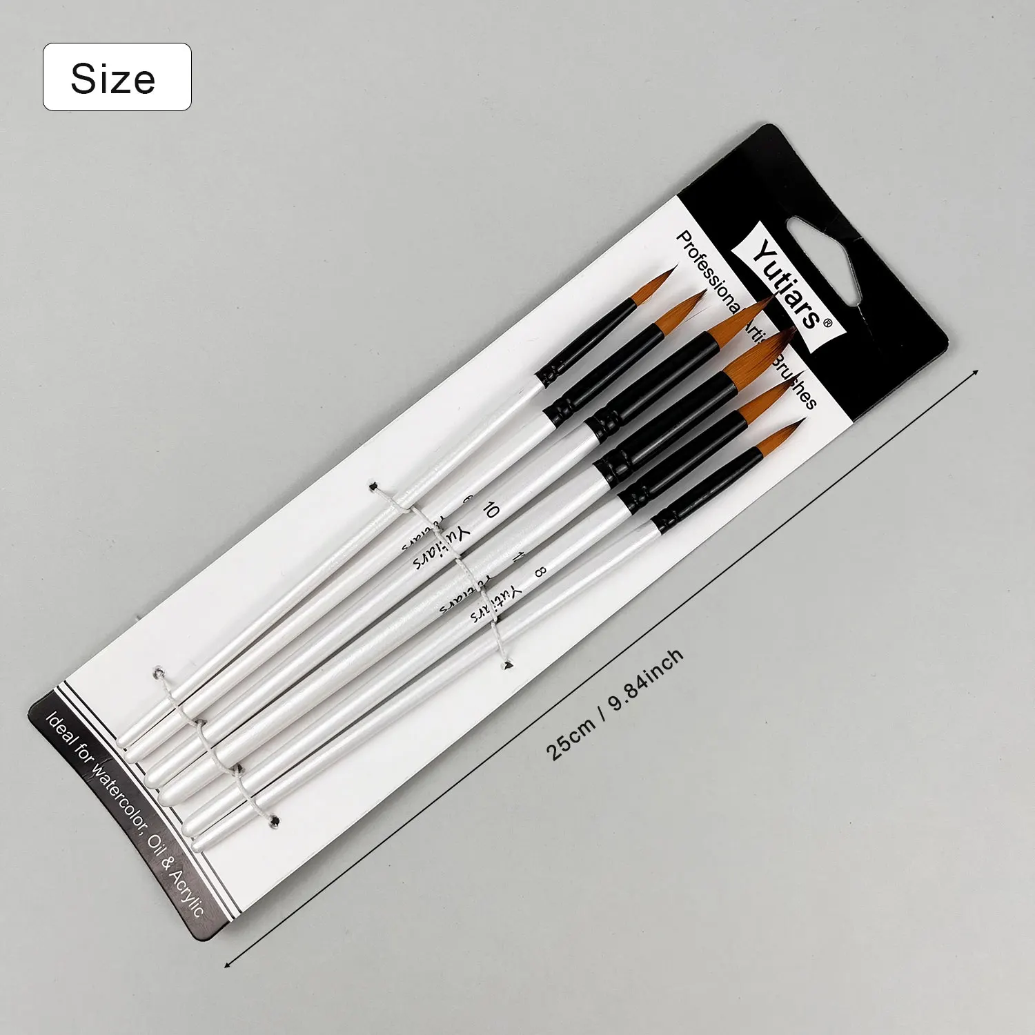 12 Teile/satz DIY Öl Acryl Malerei Kunst Pinsel Liefert Nylon Haar Holzgriff Aquarell Pinsel Stift Set Lernen – Detail 5
