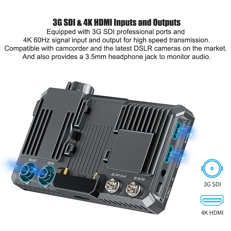 FEELWORLD 6인치 SC6 필드 카메라 비디오 모니터 1500NIT 3G SDI 4K HDMI 노브 키 컨트롤 고휘도 알루미늄
