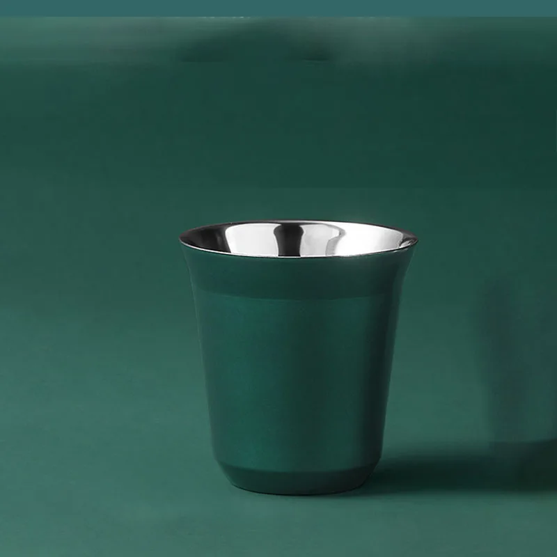80ml 304 Stainless Steel Coffee Cups Wine Glass Espresso Mugs Double Wall Heat Insulated Capsule Cup Small Capacity Tea Bottle