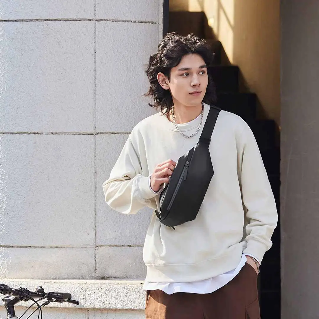 Xiaomi Mijia Backpack Sling Bag Leisure Chest Pack Small Size Shoulder Type Unisex Rucksack Crossbody Bag  2.25L Polyester