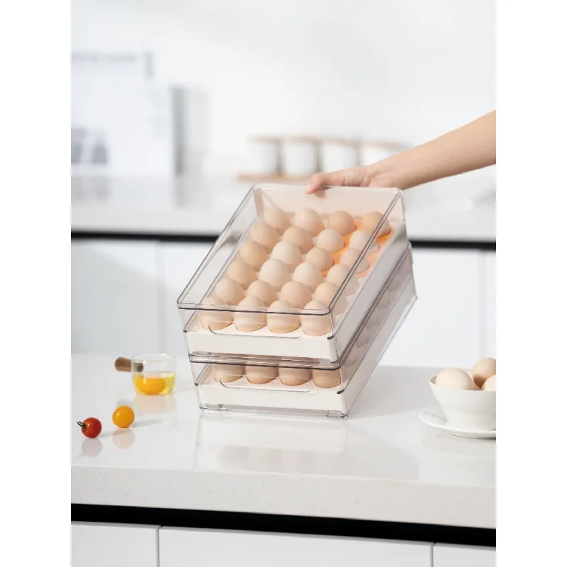 

Refrigerator Egg Holder, Drawer-Style Food Grade Organizer for Free Range Eggs