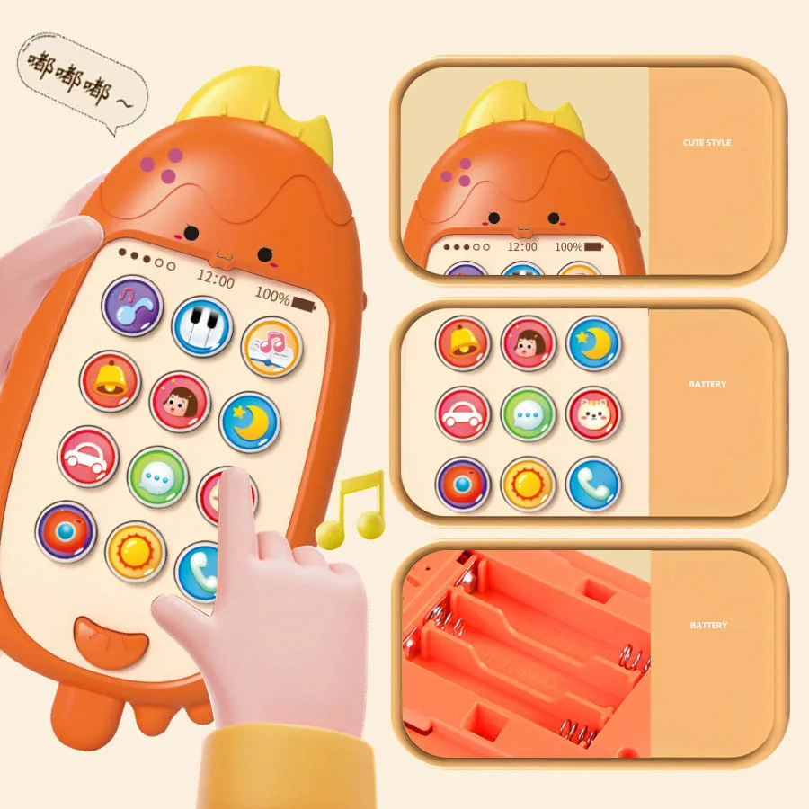 Jouets de téléphone portable pour enfants, multifonctionnel, éducation précoce, histoire musicale, apprentissage de la crème glacée, téléphone portable, Puzzle pour bébé, jouet cadeau