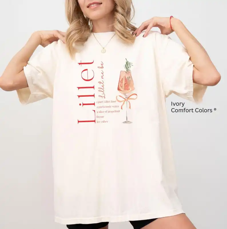Lillet Shirt Spritz Receta Camiseta para Lillet Lover Cocktail Spritz Girl Camisa Preppy de moda Lillet Me Be Rose Tonic