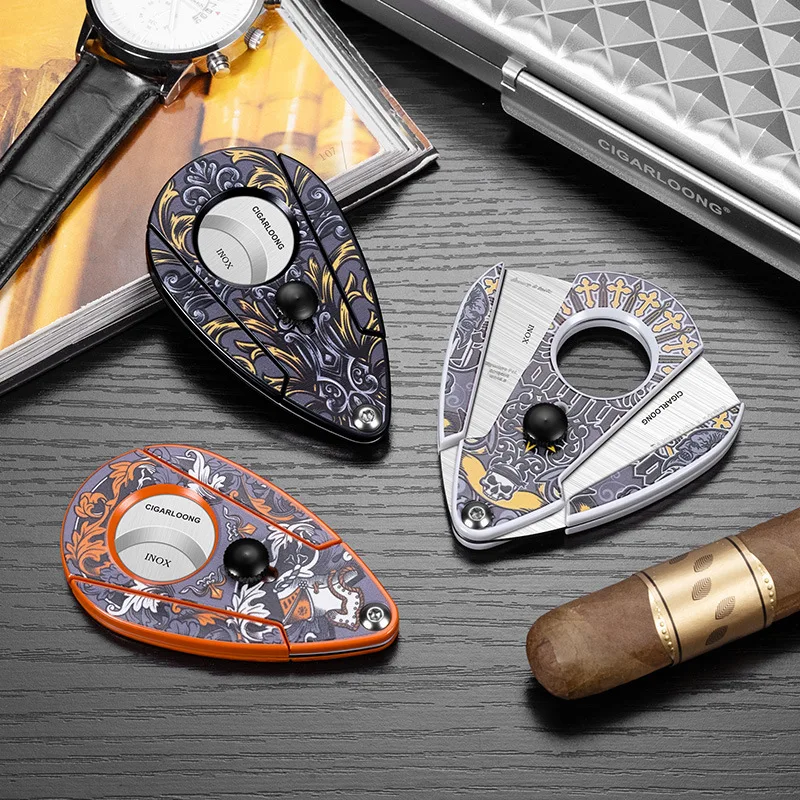 

BOLTIFY Cigar Scissors Smooth Blade Durable Flat Scissors Portable Creative Design Multiple Styles with Art Gift Box CL-SJ23