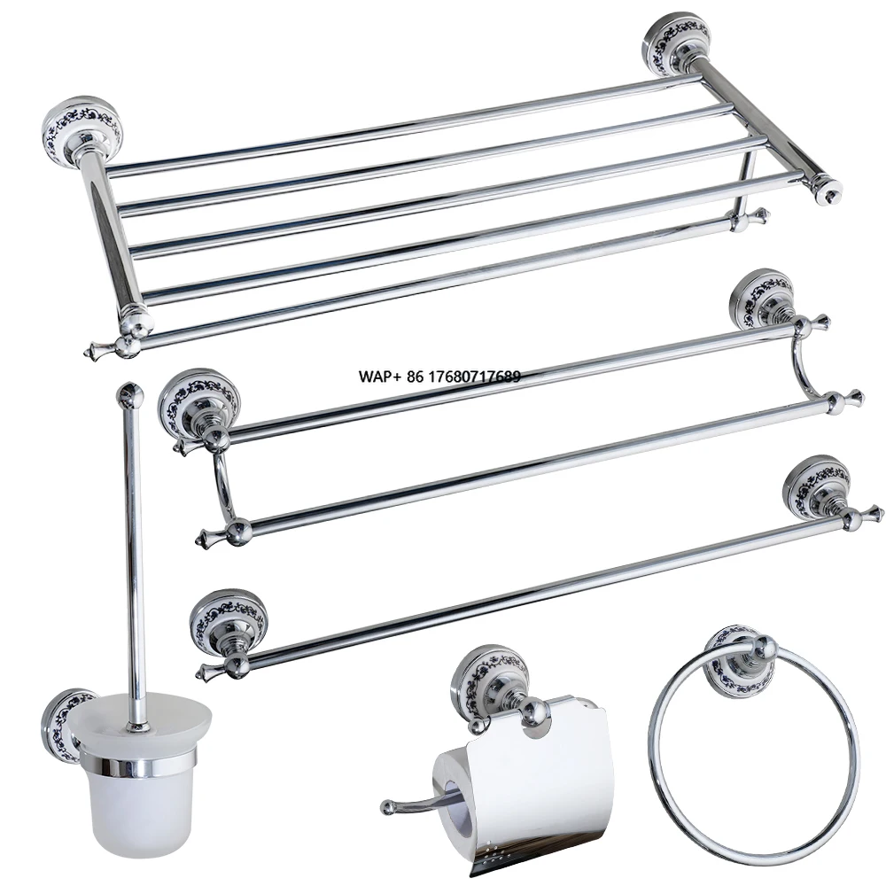 

Direct Wholesale Vantage Chrome Brass Bathroom Hardware Set Including Towel Rack Holder for Hotels