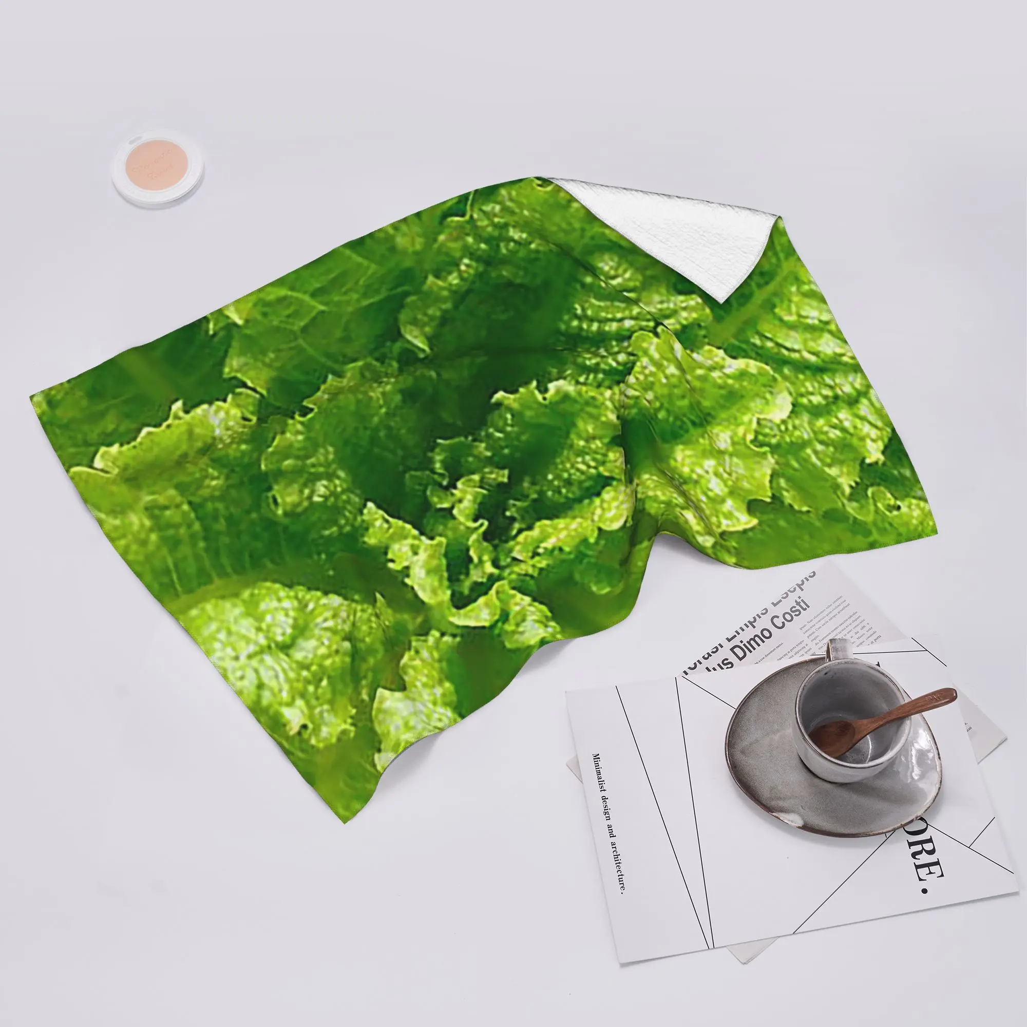 Custom Lettuce closeup Soft Face Towel Quick Dry Pool Bath Cotton Towels Breathable