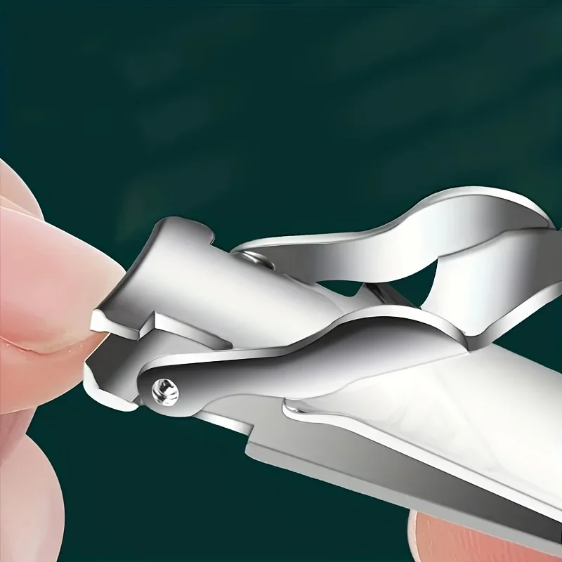 Stainless Steel Portable Folding Nail Clippers with Keychain - Convenient Pedicure Tool for On-the-Go Grooming image 3