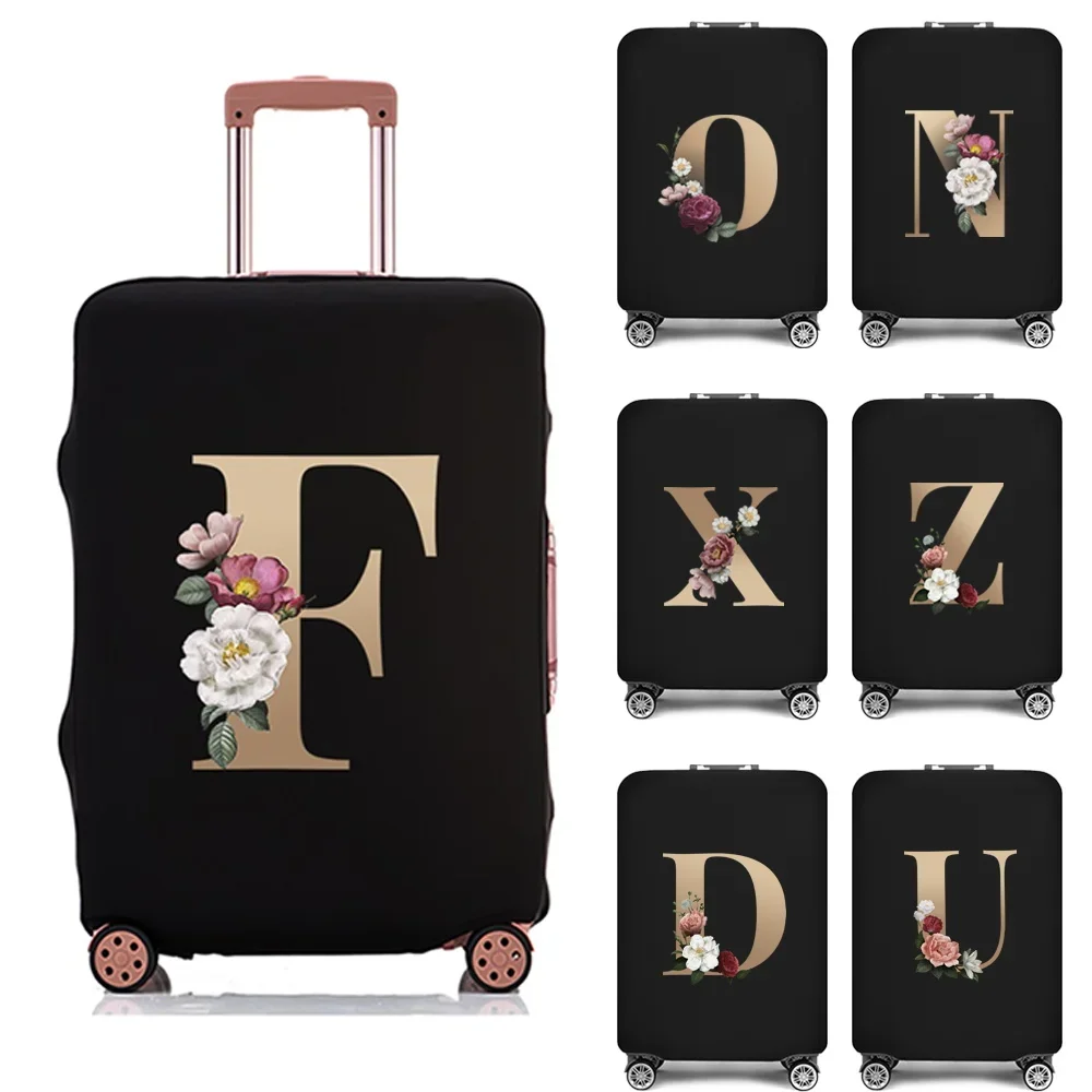 

2022 New Luggage Cover Protective Suitcase Trolley Dust-proof Cover 18 To 28inch Gold Pattern Elastic Travel Protective Case