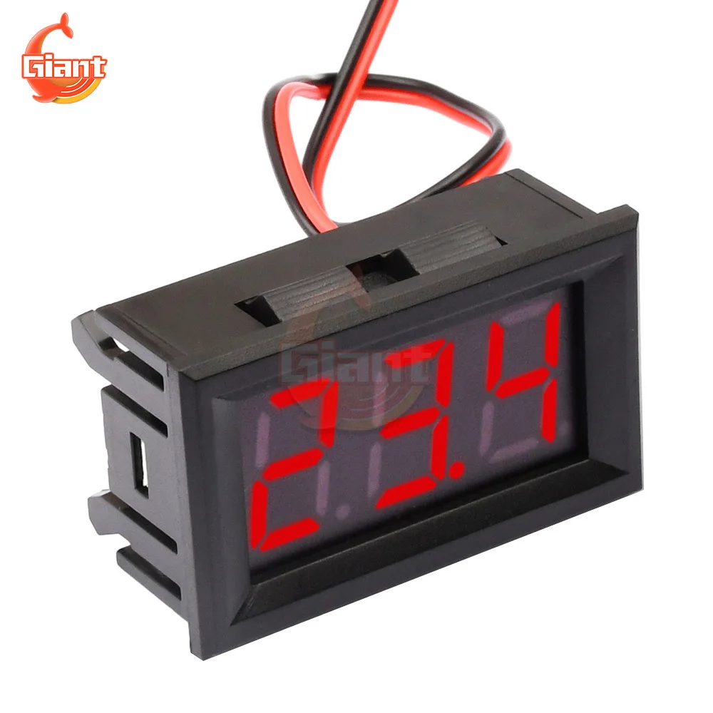 0.56 inch Two-wire Voltmeter DC 4.5V to 30V Digital Voltmeter LED Voltage Panel Meter Three Digit Display Voltage Monitor Tester