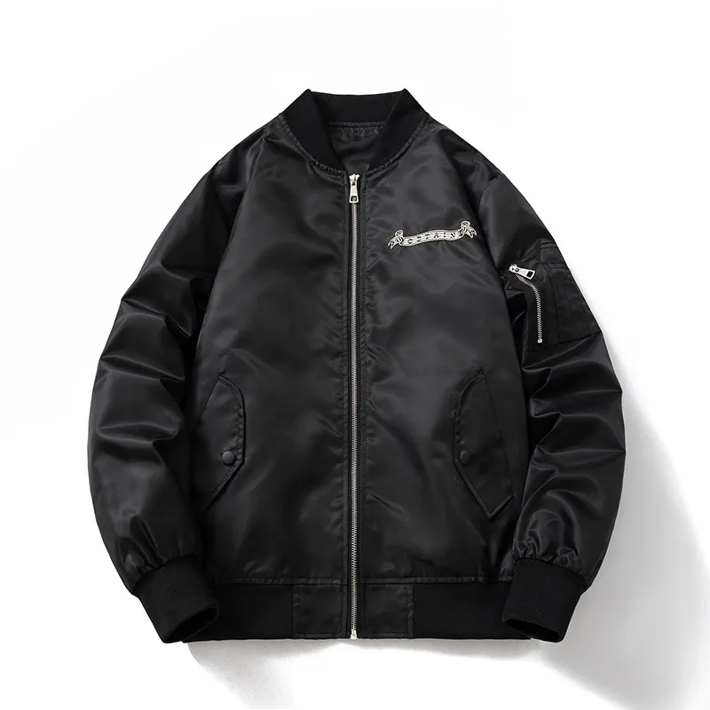Winter New Machine Embroidery Coat National Fashion Hip Hop Pilot Jacket Men Women Couple Loose Quilted Baseball Uniform