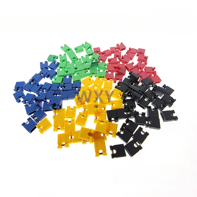 

100PCS Pitch 2.54mm Pin Header Shorting Cap Jumper Cap Short Block Black Yellow Red Blue Green White