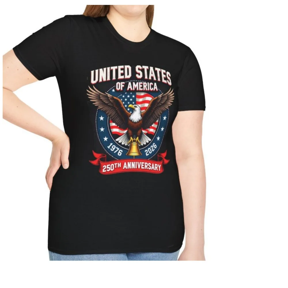 Unisex Patriotic Eagle America Tee USA 250th Anniversary Gift Casual Cotton Short Sleeve Crew Neck Patriotic T-shirt
