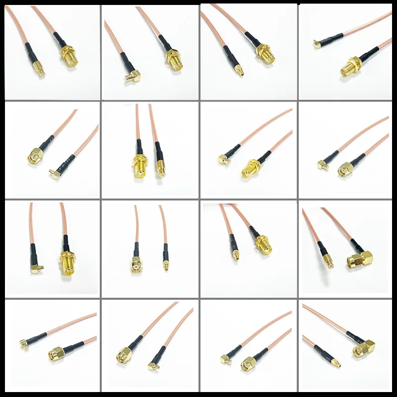 OKM 5pcs MCX / MMCX Male to RP-SMA Female RF Cable Multiple Length Nickel Plated / Gold Plated