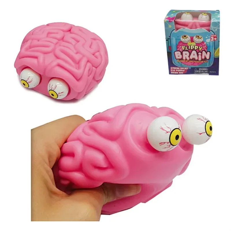 Queeze Ball Toys Decompression Toy Halloween Anti Stress Flippy Brain Squishy Eye Popping Squeeze Fidget Toy Cool Weird Stuff