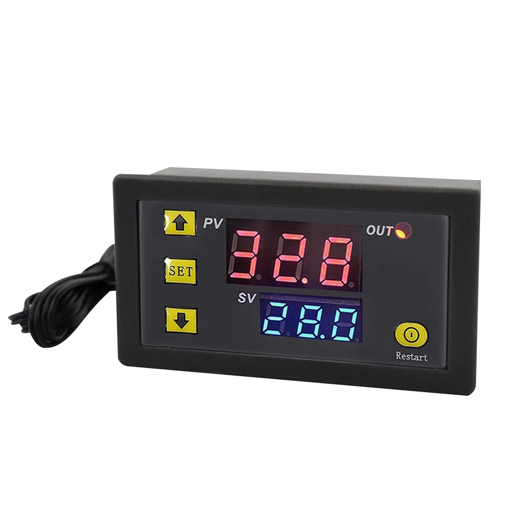 W3230 12V 24V AC110-220V Probe line 20A Digital Temperature Control LED Display Thermostat With Heat/Cooling Control Instrument