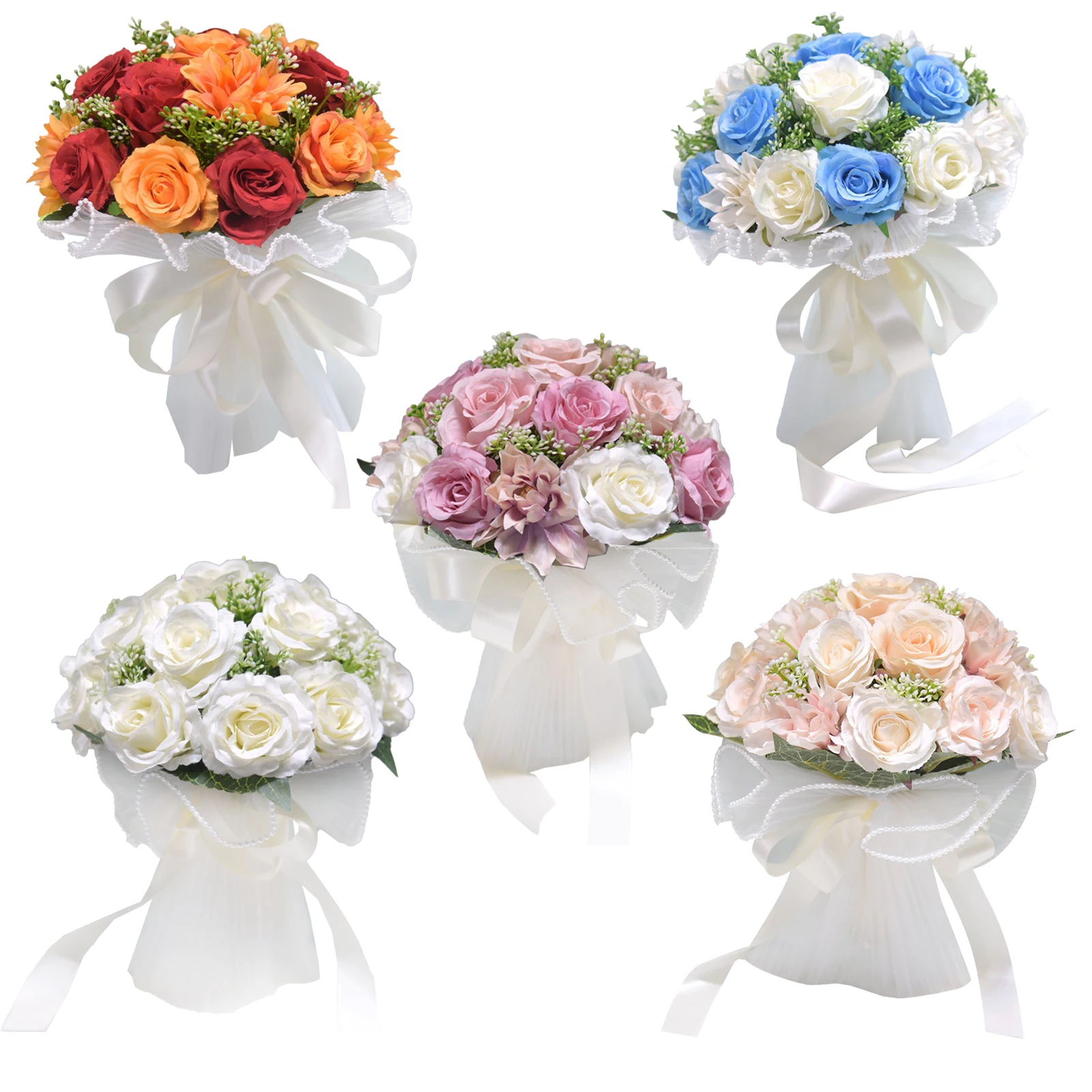 Outdoor Wedding Simulation Rose Nordic Style Handheld Flower Forest Series Handheld Flower Bundle Bride Handheld Flowers