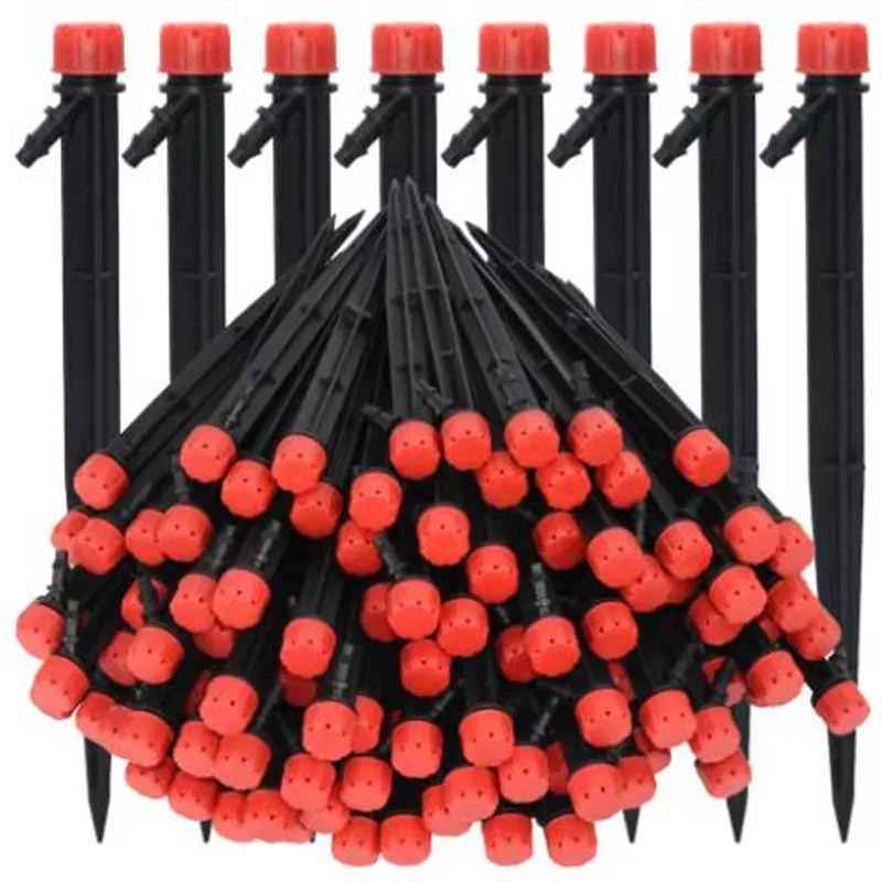 20-100 pièces d'arroseurs à pointe réglables pour jardin, système d'irrigation micro-élevée pour serre, émetteurs goutte-à-goutte, connecteur pour tuyau de 4/7 mm