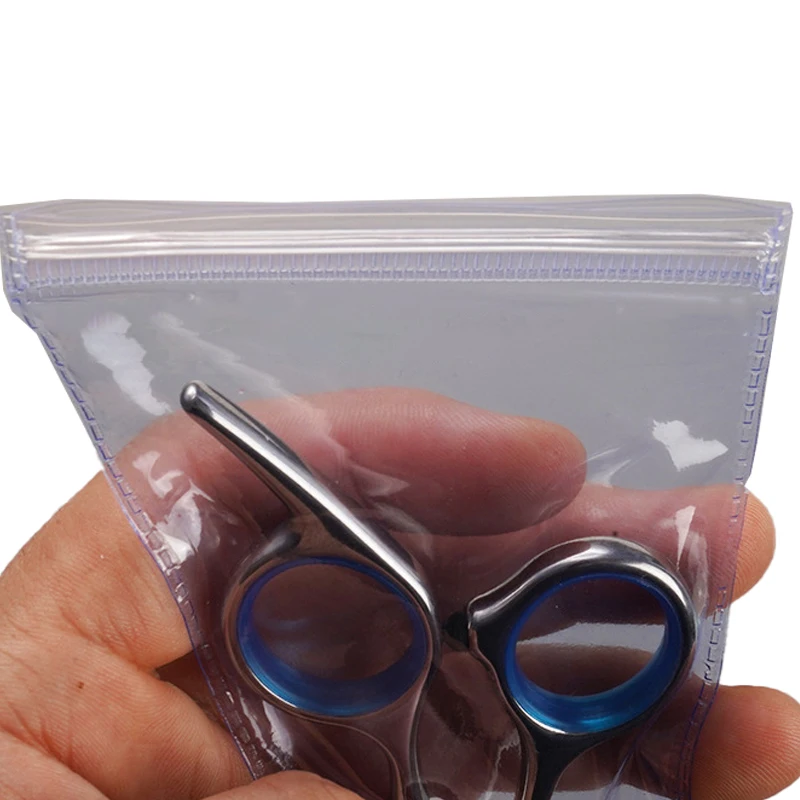 10Pcs PVC Hair Scissor Sleeves Packaging Bag Disposable Scissors Bag Home Scissors Waterproof Tool Protection Bag