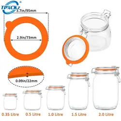 5PCS Silicone Replacement Gasket Airtight Rubber Seals Rings Leak-Proof Canning Seals For Glass Clip Top Jars Storage Containers