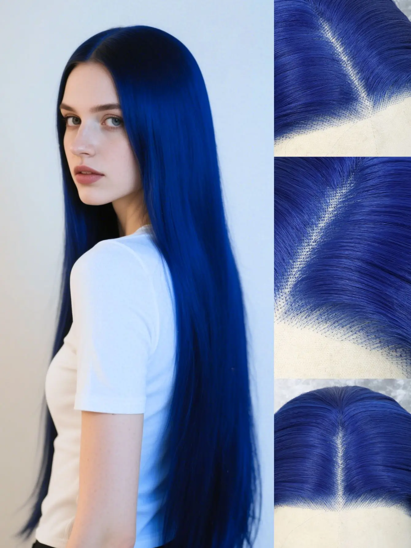 13x4 HD Lace Front Wigs - Navy Blue Synthetic Hair | 24