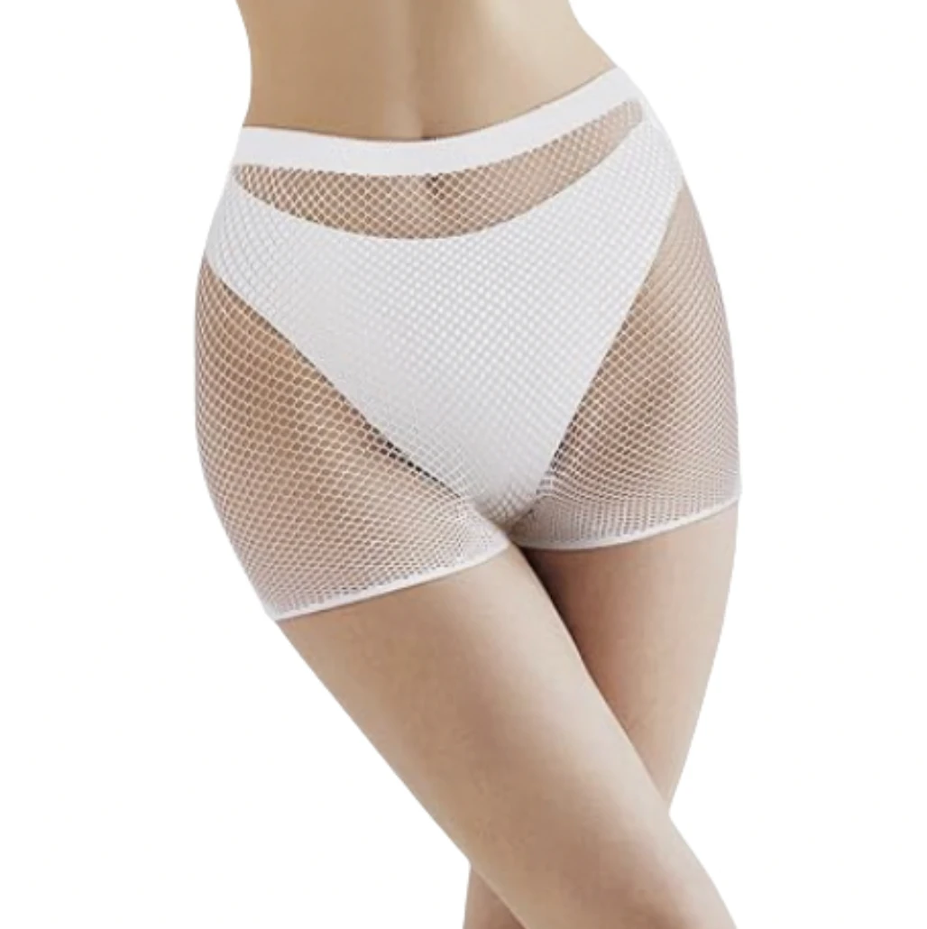 Kleurrijke korte panty's Ademend transparant damesondergoed Visnet Biker Kleine mesh korte panty