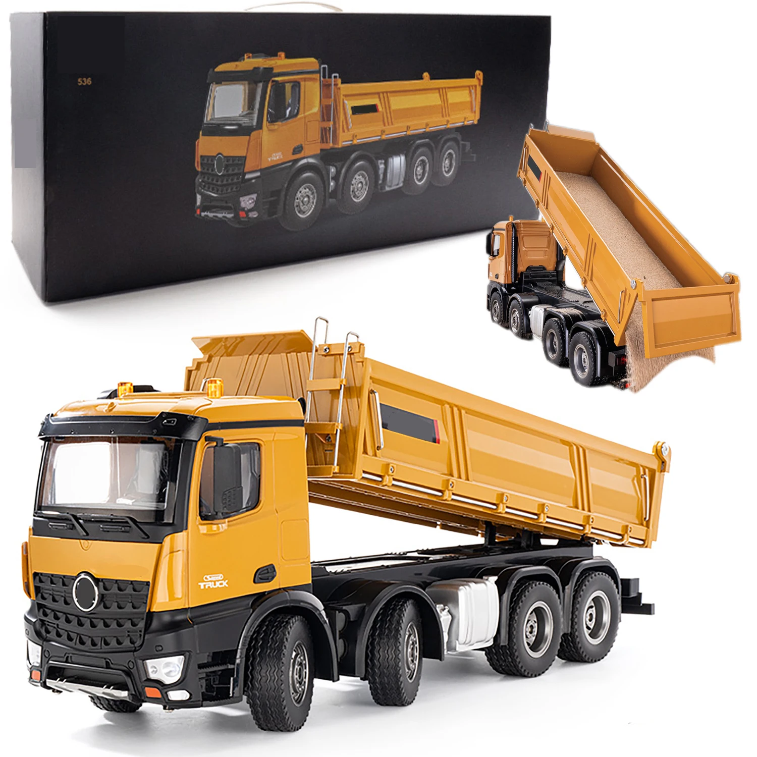 20Inch Remote Control Dump Truck 12Channels 1/14 Scale 13LBS Load Capacity RC Heavy Duty Metal Construction Vehicles Toy for Boy