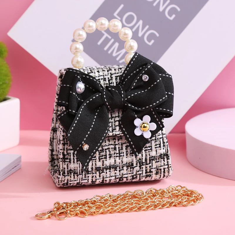 Korean Style Girls Princess Bowknot Messenger Bag Cute Kids Fashion Crossbody Bags for Girls Coin Wallet Baby Party Purse Gift