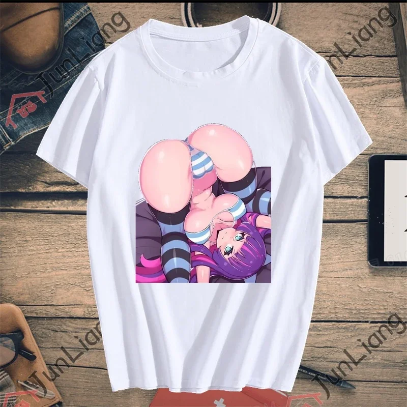 Japanese Cartoon Anime Hentai Senpai Graphic Print T-shirt Fashion Harajuku Retro Casual Otaku T-shirt Summer Unisex Streetwear