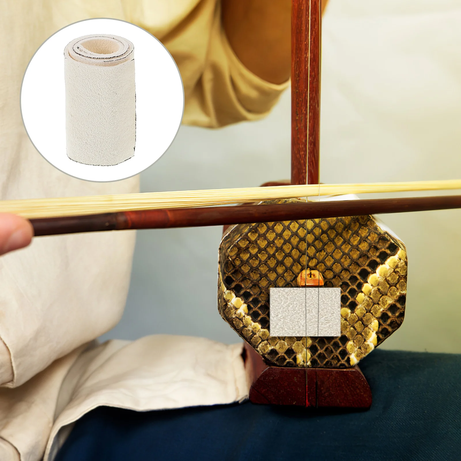 

4Pcs Erhu Practice Mute Pad Suede Material Sound Dampening for Quiet Playing Adjustable Fit Lightweight Portable Acoustic Sound