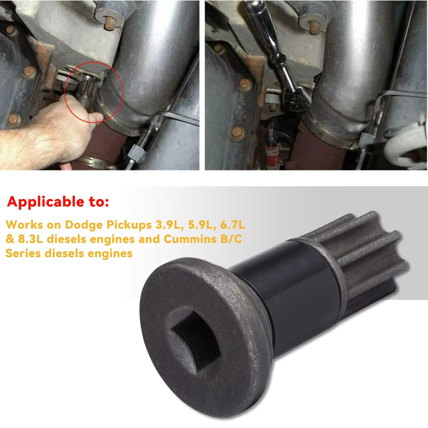 

Engine Rotation Restriction Socket Wrench Parts For Cummins 5.9L 6.7L B and C Engine Restriction Socket Wrench 3824591 5299073