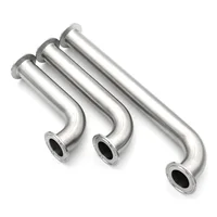 304/316L Acero inoxidable codo de 90 grados Tri abrazadera extensión larga 25 38 51mm tubo instalación de tubería sanitaria Homebrew 1 ""1,25"" 1,5 ""2""
