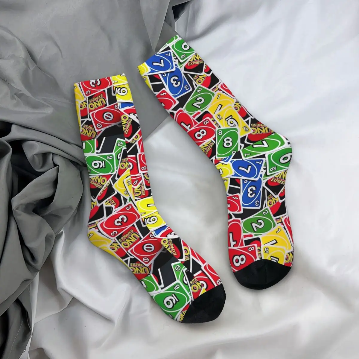 Uno Playing Cards Express - Pattern Socks Harajuku Super Soft Stockings All Season Long Socks Accessories for Unisex Gifts