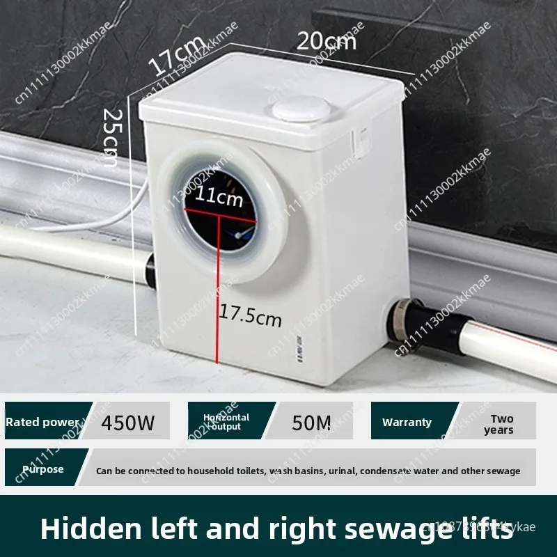 Automatic Sewage Lifter, Toilet Wall Row, Basement, Kitchen, Wash Basin, Toilet, Electric Pressurized Crushing
