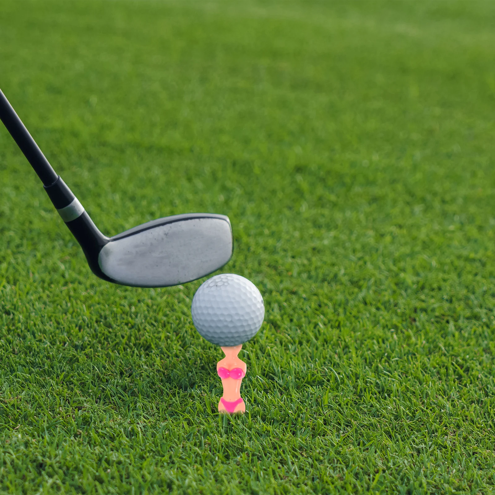 

6pcs Lady Shape Golf Tees Pink Plastic Durable Reusable Stable Course Practice Golf Ball Holders Training Tools Gifts