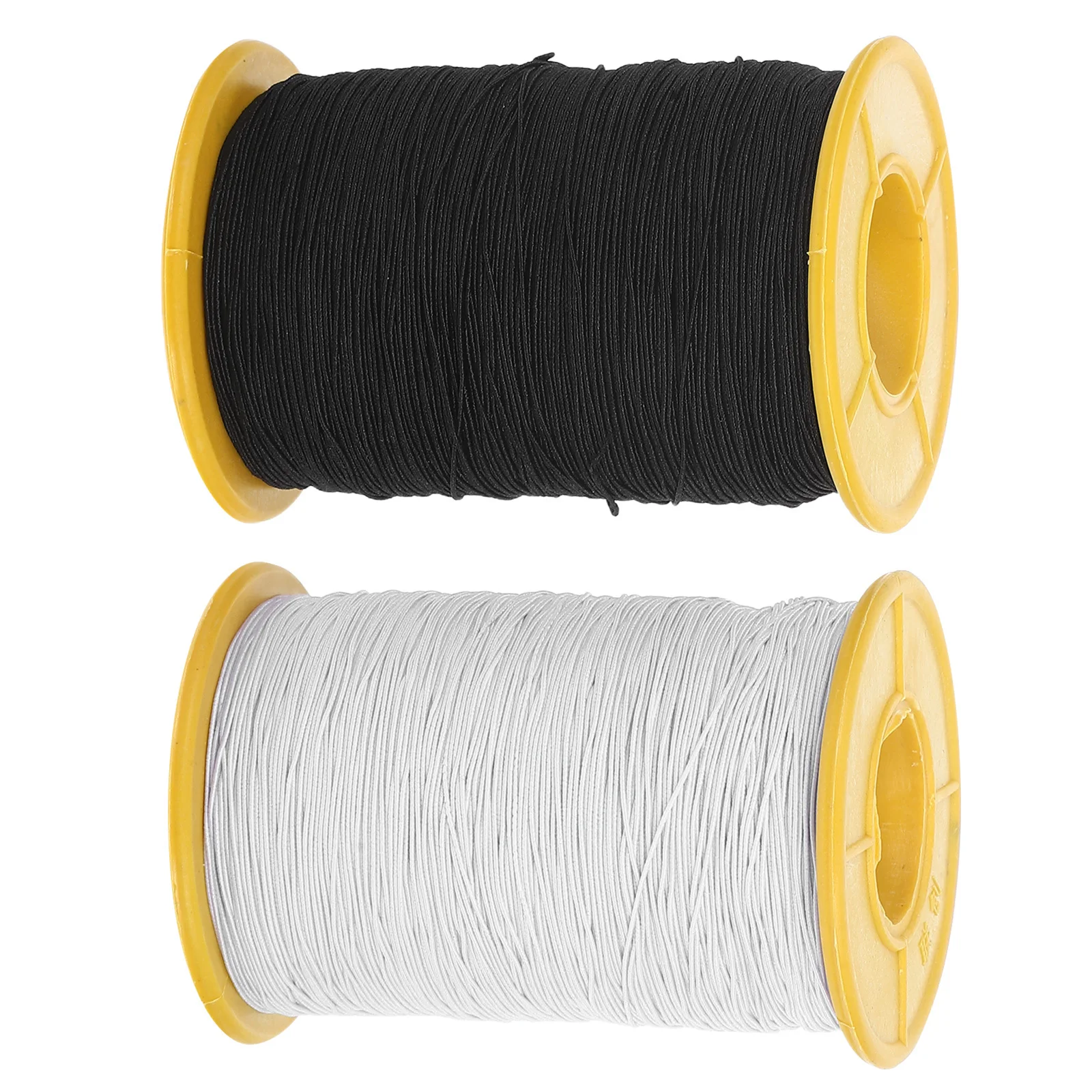

2 Rolls Elastic Cord Black White 0.5mm Thread Stretchy Jewelry Making String for Bracelet Necklace Sewing Thread Set