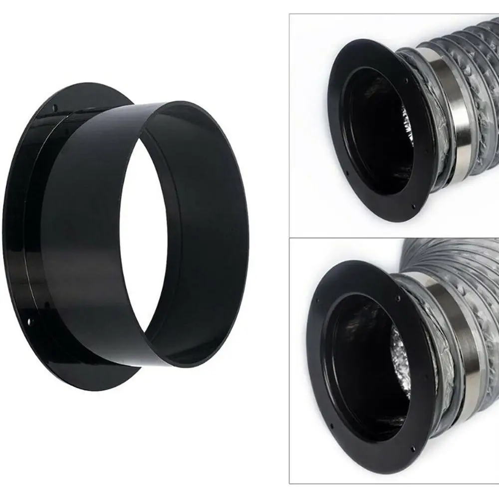 Fan Connection ABS Wall Flange Connector Round Black Exhaust Pipe Connector Vent Pipe Adapter Ventilation Pipe