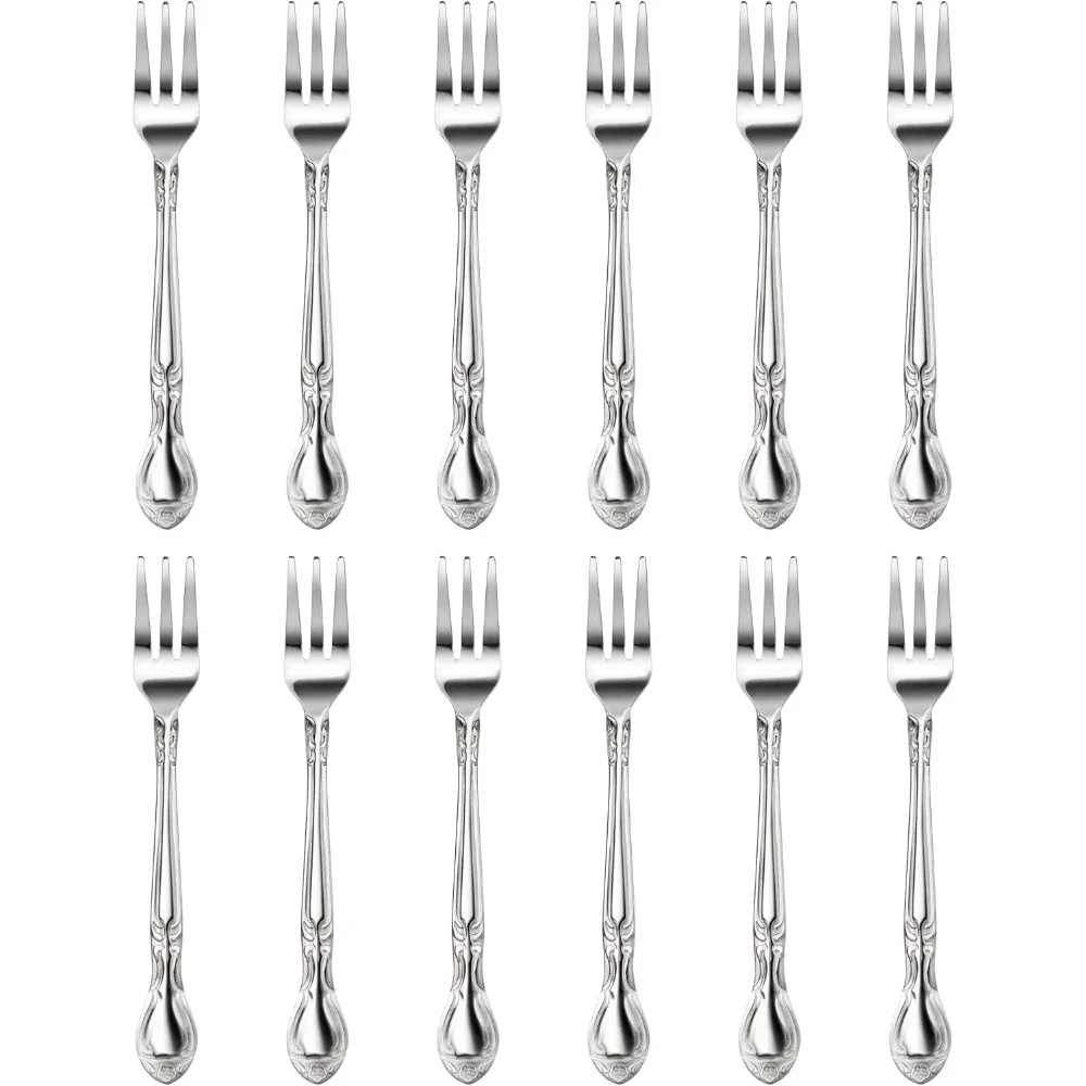 

Stainless Steel Rose Pattern Oyster Fork, 5.8-Inch, 12 pieces