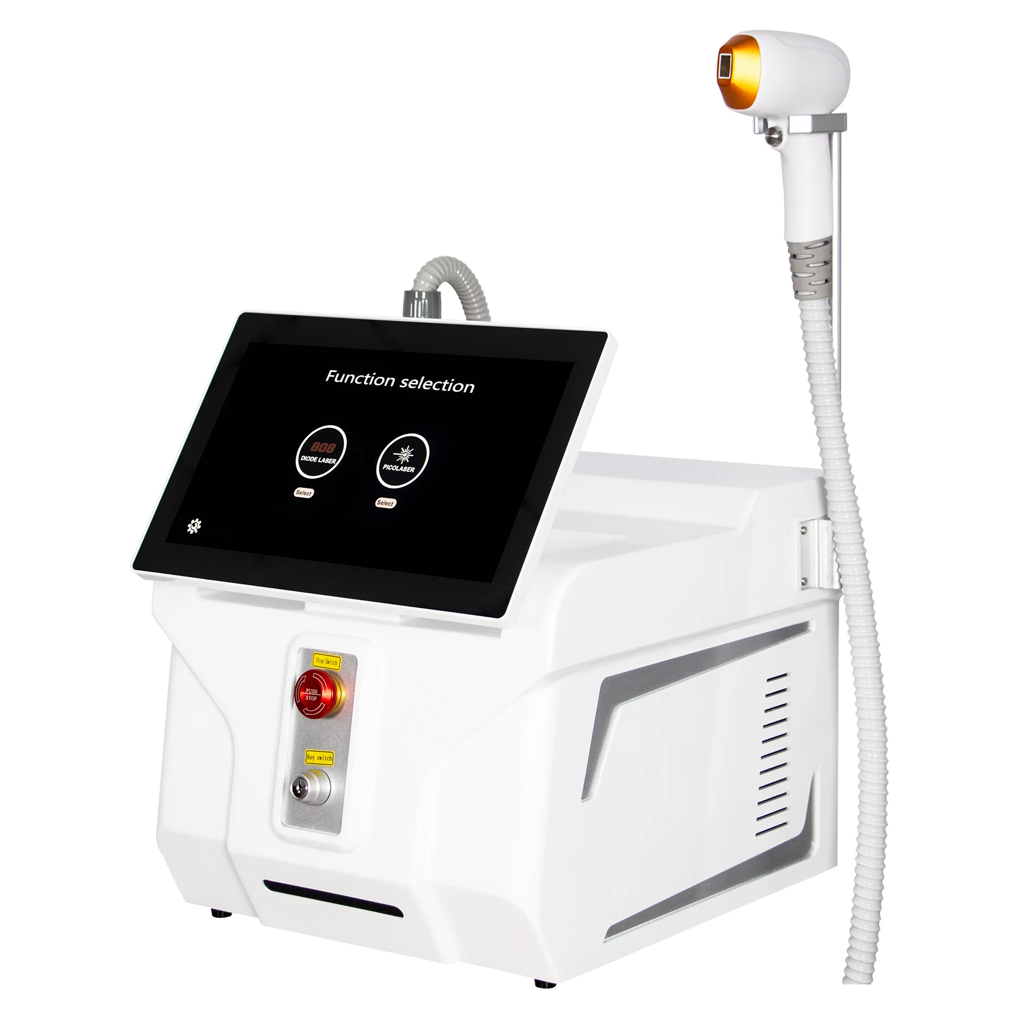 Professional 808nm Diode Lase Hair Removal Picosecond Nd Yag Lase Tattoo Pigment Removal 2‑in‑1 Multifunctional Salon Beauty M