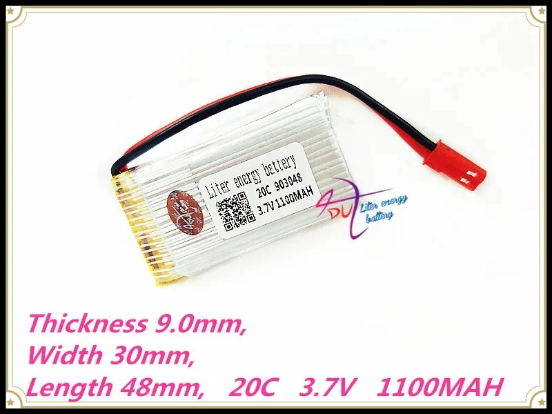 JSE-2P 903048 3.7V 1100mAh RC Helicopter 1S Li-Po Battery For for JJRC H11D H11C MJX T04 T05 T25 M03 Lipo Battery For RC Toys