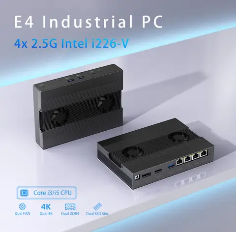 E4 Soft Router 8a Geração Intel i3-8130U/i5-8250U 8GB/16GB 512GB/1TB Fanless Mini PC 4x i226-V 2.5G LAN Firewall Aparelho Proxmox