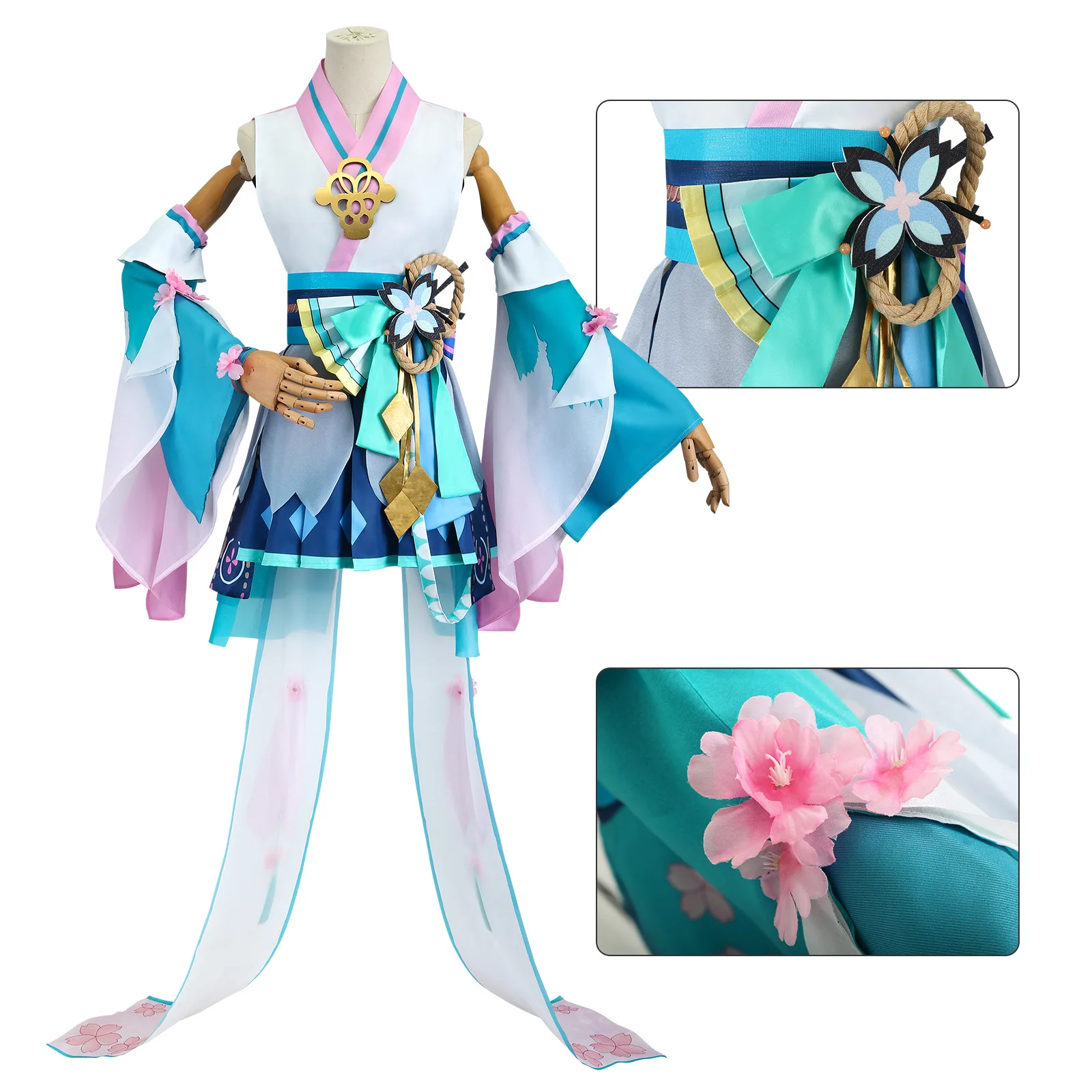 Miku Cosplay Costume Game Onmyoji Linkage SSR Full Set Dress Wig Outfit Disfraz Mujer Adulta Fairy Dress Kimono Sets Cosplay