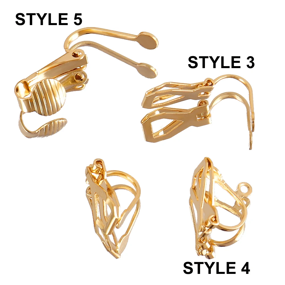 10Pcs Stainless Steel U Shape Screw Ear Clip Settings for DIY