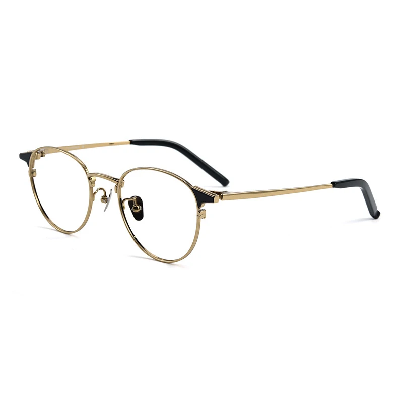 الراقية خمر نظارات دائرية الرجال النساء التيتانيوم النظارات وصفة طبية العدسات قصر النظر مد البصر التقدمي UV النظارات البصرية #2