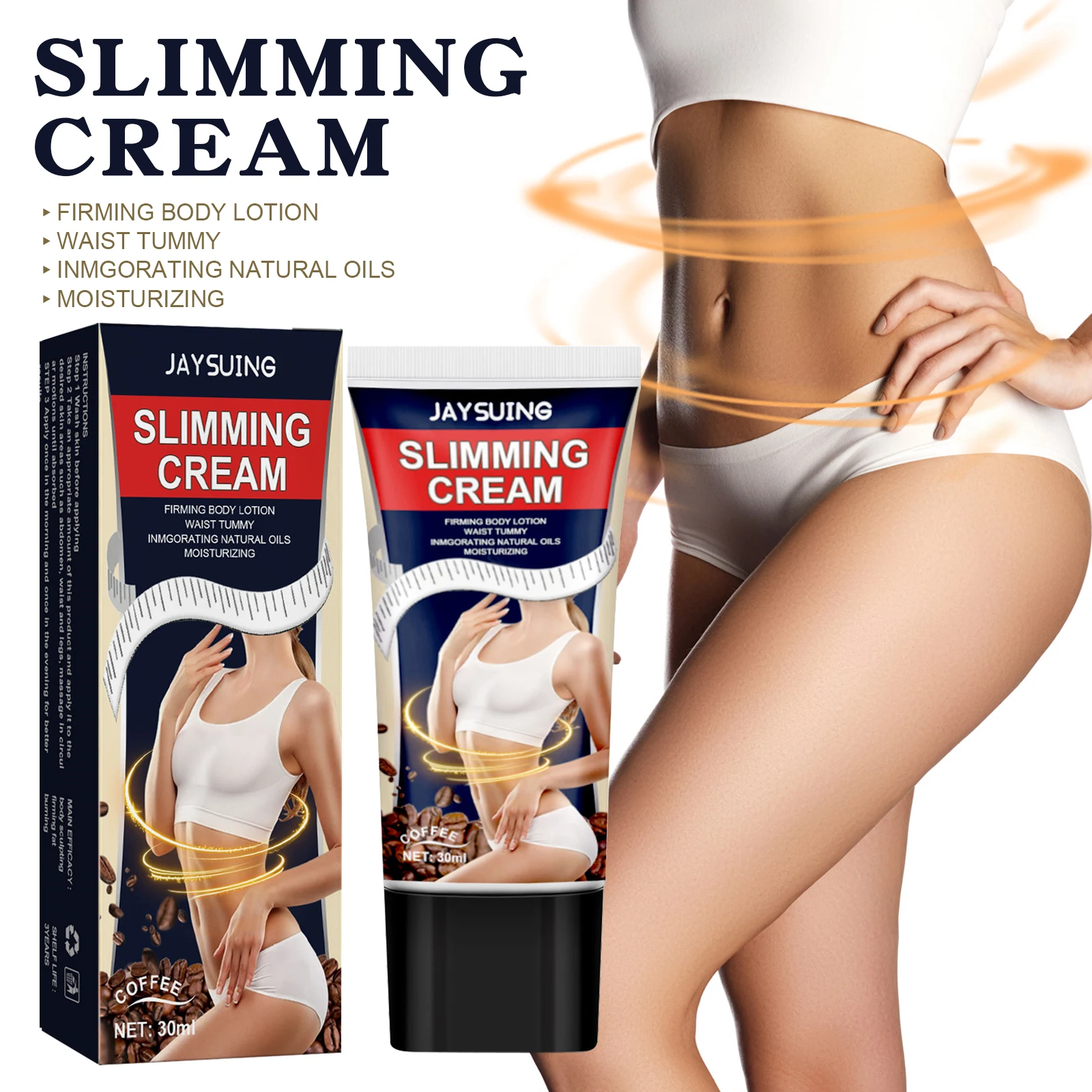 

Jaysuing Coffee Body Sculpting Cream подтягивает и подтягивает кожу, подтягивает ягодицы и массажує увлажняет и увлажняет.