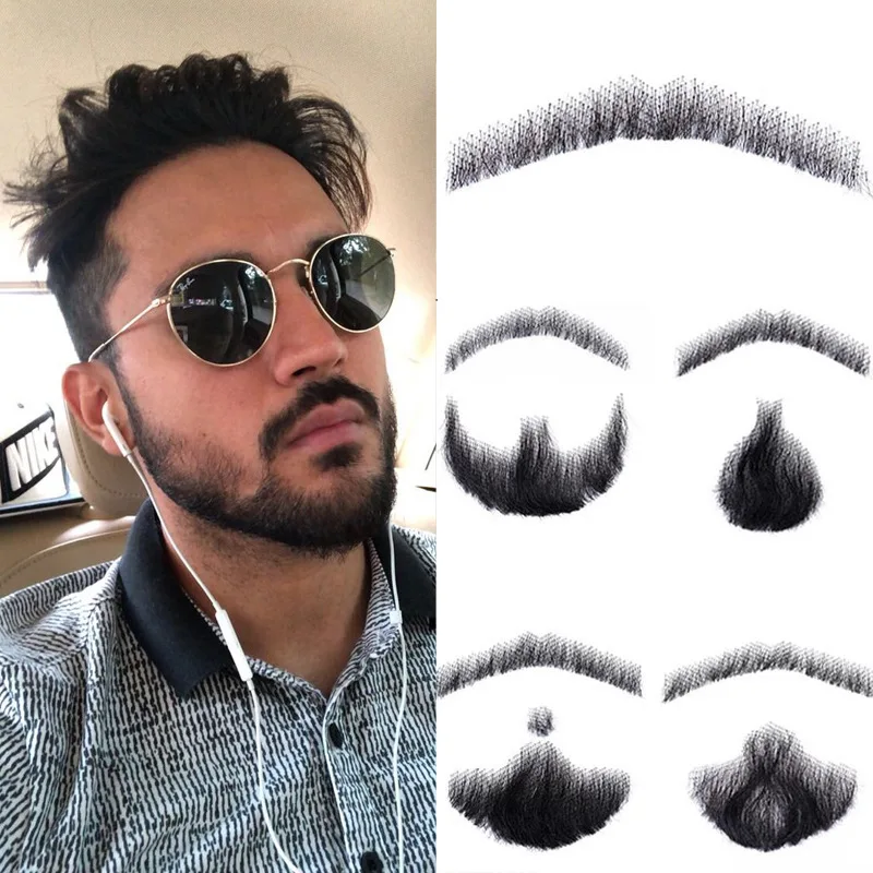 

DIFEI синтетическая ручная работа, имитация бороды, мужская восьмизначная борода, пленка для бороды и телевизионный макияж, реквизит для бороды